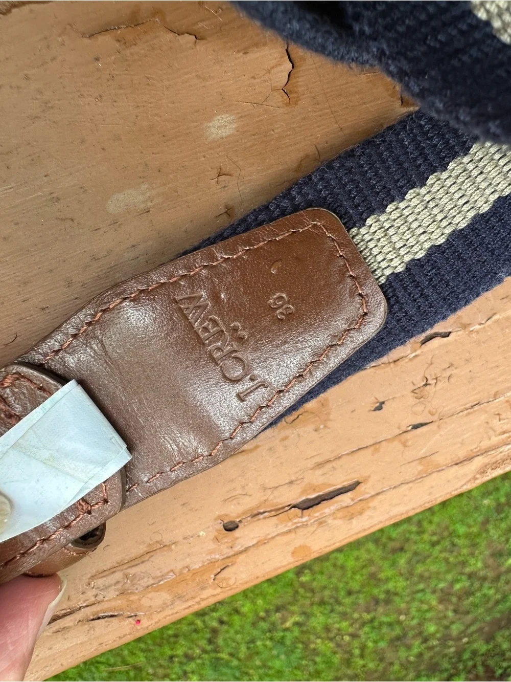 J. Crew leather and fabric belt